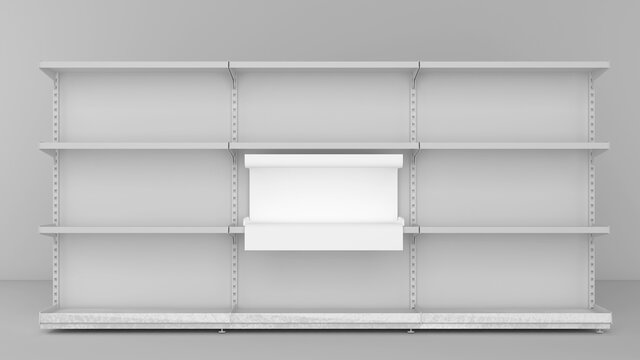 Supermarket Display Gondola Design - 3D Illustration