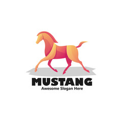 Colorful Horse Logo design vector template. Mustang Logo. Unicorn Logo template