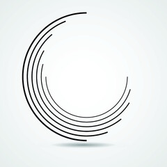 Lines in Circle Form . Spiral Vector Illustration .Technology round Logo . Design element . Abstract Geometric shape .