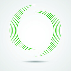 Speed Lines in arrow Form . Vector Illustration .Technology  Logo . Design element . Abstract Geometric shape . 