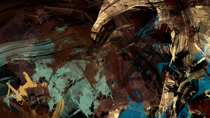 Abstract digital painting, textured landscape background