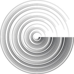  Lines in Circle Form . Spiral Vector Illustration .Technology round Logo . Design element . Abstract Geometric shape .