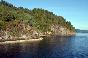 Tourism vacation and travel. On the board of Flam - Bergen ferry. Sognefjord, Norway, Scandinavia.