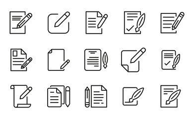 Contract related vector icon set