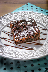 Fatia de Brownie de chocolate preto