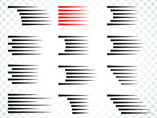 Speed Lines in arrow Form . Vector Illustration .Technology  Logo . Design element . Abstract Geometric shape .