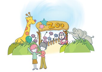 Obraz premium couple at the zoo