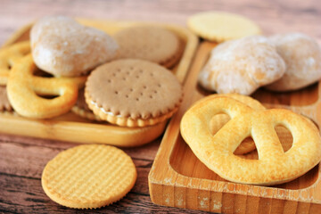 Cookies and gingerbread cookies on a plate