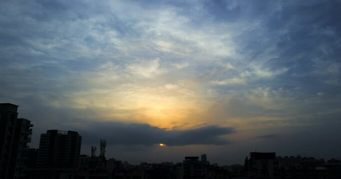 rainny seson cloudes day to night.