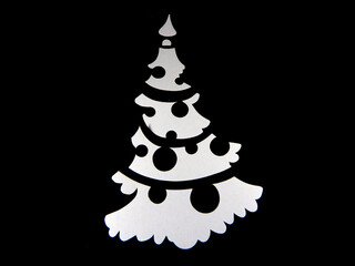 new year decorations isolated on black background
