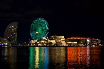 5 June 2020 Yokohama, Japan. Panorama view of yokohama skyline at night