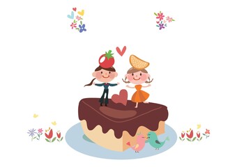 a couple on a cake