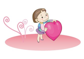girl holding heart