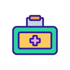 first aid kit car accessory icon vector. first aid kit car accessory sign. isolated color symbol illustration