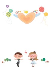 Obraz premium couple with a winged heart