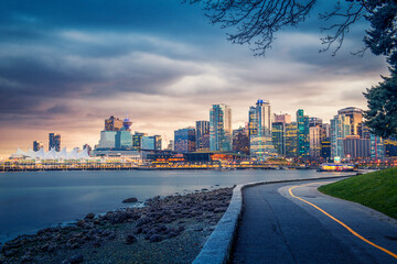 Downtown Vancouver BC - view from Stanley Park