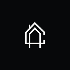 Logo design of C CA AC in vector logo for construction, home, real estate, building, property. Minimal awesome trendy professional logo design template on black background.