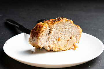 Roasted juicy meat in the oven