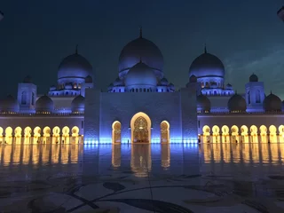 Foto op Canvas mosque at night © AkshayaB