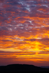 Sunrise over mountainside in Joshua Tree 