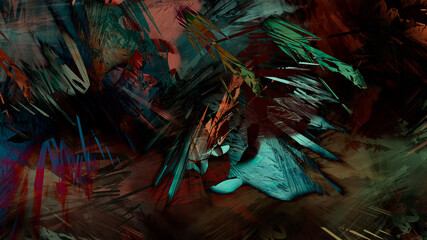 Abstract textured painting landscape