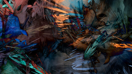 Abstract textured painting landscape