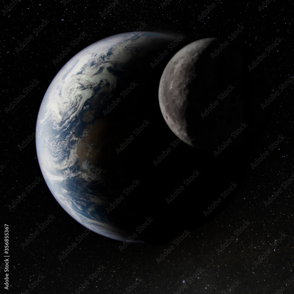 Canvas Prints earth behind the moon. elements of this image furnished by nasa.