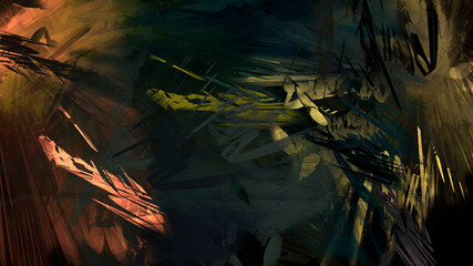 Fototapeta premium Abstract textured painting landscape