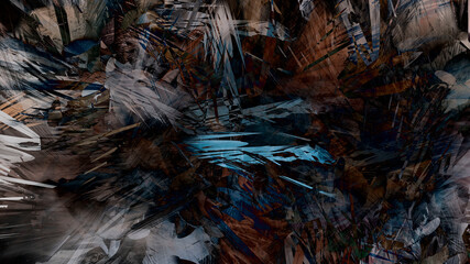 Abstract textured painting landscape