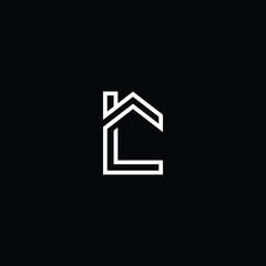 Logo design of L LC CL in vector for construction, home, real estate, building, property. Minimal awesome trendy professional logo design template on black background.