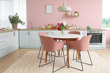 Interior of stylish modern kitchen