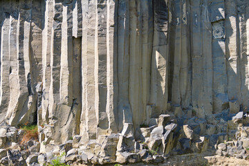 Basalt columns from Racos town in Brasov, Romania