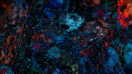 Abstract painting brush stroke texture rock nature geological underwater atmospheric landscape illustration background