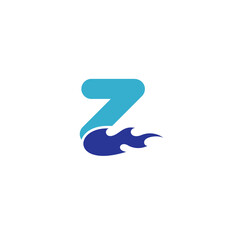 initial letter Z logo and fire design template
