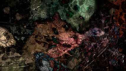 Abstract painting brush stroke texture rock nature geological underwater atmospheric landscape illustration background