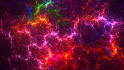 3D rendering abstract multicolor fractal light background