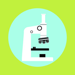 Simple microscope vector illustration in flat style, Vector design template. Modern design icon, symbol. Vector graphics illustration.