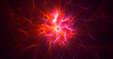 3D rendering abstract multicolor fractal light background