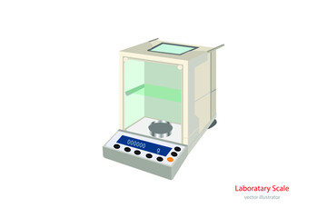 Laboratory scale on white background