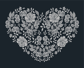 heart with floral ornament