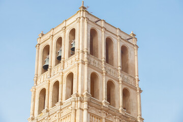 Obraz premium Purisima Concepcion Church tower. Hornachos, Spain