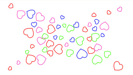 Hearts Background. Love style. Confetti texture. Romantic print.
