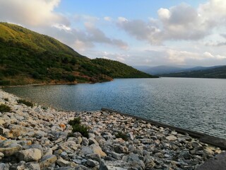 lake and mountains