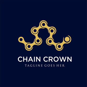 Abstract Chain Crown logo vector design corporate business template. Delicate Luxury style icon