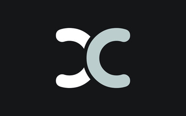 CX or XC Letter Initial Logo Design, Vector Template