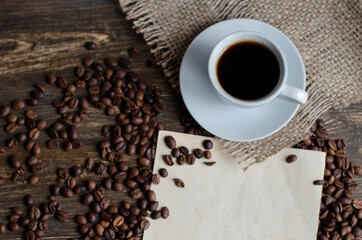 background for writing menus and recipes with coffee