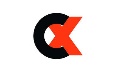 CX or XC Letter Initial Logo Design, Vector Template