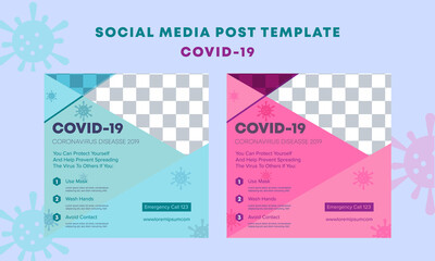 COVID -19 social media post design creative social media post design modern and creative social media post design medical health care social media template