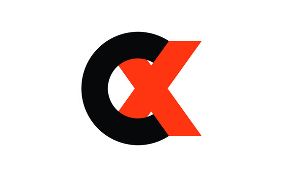 CX or XC Letter Initial Logo Design, Vector Template