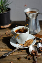 coffee splashes out of the cup